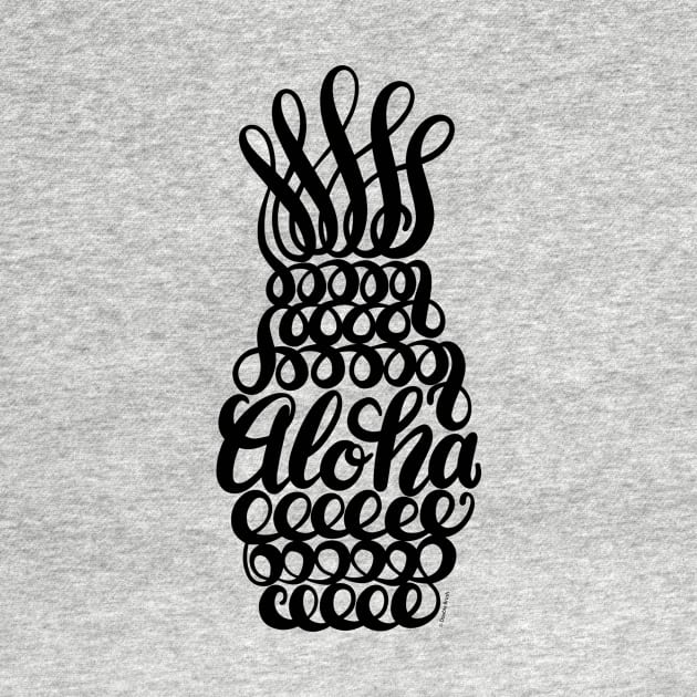 Aloha Pineapple Graphic Hand Lettered Illustration by DoubleBrush